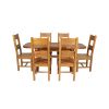 Country Oak 180cm Extending Cross Leg Oval Table and 6 Chester Timber Seat Chairs - 5 Country Oak 180cm Extending Cross Leg Oval Table and 6 Chester Timber Seat Chairs - 5