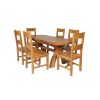 Country Oak 180cm Extending Cross Leg Oval Table and 6 Chester Timber Seat Chairs - 6 Country Oak 180cm Extending Cross Leg Oval Table and 6 Chester Timber Seat Chairs - 6