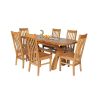 Country Oak 180cm Extending Cross Leg Oval Table and 6 Chelsea Timber Seat Chairs - 2 Country Oak 180cm Extending Cross Leg Oval Table and 6 Chelsea Timber Seat Chairs - 2