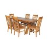 Country Oak 180cm Extending Cross Leg Oval Table and 6 Chelsea Timber Seat Chairs - 4 Country Oak 180cm Extending Cross Leg Oval Table and 6 Chelsea Timber Seat Chairs - 4