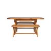 Country Oak 180cm Extending Cross Leg Oval Table and 2 x 120cm Cross Leg Bench Set - 5