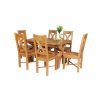 Country Oak 180cm Extending Cross Leg Square Table and 6 Grasmere Timber Seat Chairs - 2 Country Oak 180cm Extending Cross Leg Square Table and 6 Grasmere Timber Seat Chairs - 2