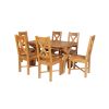 Country Oak 180cm Extending Cross Leg Square Table and 6 Grasmere Timber Seat Chairs - 6 Country Oak 180cm Extending Cross Leg Square Table and 6 Grasmere Timber Seat Chairs - 6