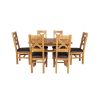 Country Oak 180cm Extending Cross Leg Square Table and 6 Windermere Brown Leather Chairs - SUMMER SALE - 5 Country Oak 180cm Extending Cross Leg Square Table and 6 Windermere Brown Leather Chairs - SUMMER SALE - 5
