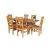Country Oak 180cm Extending Cross Leg Square Table and 6 Windermere Timber Seat Chairs - 2 Country Oak 180cm Extending Cross Leg Square Table and 6 Windermere Timber Seat Chairs - 2