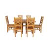 Country Oak 180cm Extending Cross Leg Square Table and 6 Windermere Timber Seat Chairs - 5 Country Oak 180cm Extending Cross Leg Square Table and 6 Windermere Timber Seat Chairs - 5