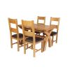 Country Oak 180cm Extending Cross Leg Square Table and 4 Chester Brown Leather Chairs - 7 Country Oak 180cm Extending Cross Leg Square Table and 4 Chester Brown Leather Chairs - 7