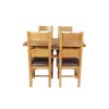 Country Oak 180cm Extending Cross Leg Square Table and 4 Chester Brown Leather Chairs - 9 Country Oak 180cm Extending Cross Leg Square Table and 4 Chester Brown Leather Chairs - 9