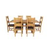 Country Oak 180cm Extending Cross Leg Square Table and 6 Chester Brown Leather Chairs - 4 Country Oak 180cm Extending Cross Leg Square Table and 6 Chester Brown Leather Chairs - 4
