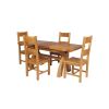 Country Oak 180cm Extending Cross Leg Square Table and 4 Chester Timber Seat Chairs - 2 Country Oak 180cm Extending Cross Leg Square Table and 4 Chester Timber Seat Chairs - 2