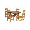 Country Oak 180cm Extending Cross Leg Square Table and 4 Chester Timber Seat Chairs - 3 Country Oak 180cm Extending Cross Leg Square Table and 4 Chester Timber Seat Chairs - 3