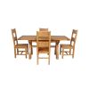 Country Oak 180cm Extending Cross Leg Square Table and 4 Chester Timber Seat Chairs - 4 Country Oak 180cm Extending Cross Leg Square Table and 4 Chester Timber Seat Chairs - 4