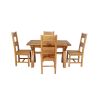 Country Oak 180cm Extending Cross Leg Square Table and 4 Chester Timber Seat Chairs - 5 Country Oak 180cm Extending Cross Leg Square Table and 4 Chester Timber Seat Chairs - 5