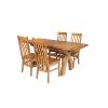 Country Oak 180cm Extending Cross Leg Square Table and 4 Chelsea Timber Seat Chairs - 2 Country Oak 180cm Extending Cross Leg Square Table and 4 Chelsea Timber Seat Chairs - 2