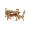 Country Oak 180cm Extending Cross Leg Square Table and 4 Chelsea Timber Seat Chairs - 3 Country Oak 180cm Extending Cross Leg Square Table and 4 Chelsea Timber Seat Chairs - 3