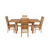 Country Oak 180cm Extending Cross Leg Square Table and 4 Chelsea Timber Seat Chairs - 4 Country Oak 180cm Extending Cross Leg Square Table and 4 Chelsea Timber Seat Chairs - 4