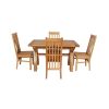 Country Oak 180cm Extending Cross Leg Square Table and 4 Chelsea Timber Seat Chairs - 5 Country Oak 180cm Extending Cross Leg Square Table and 4 Chelsea Timber Seat Chairs - 5