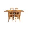 Country Oak 180cm Extending Cross Leg Square Table and 4 Chelsea Timber Seat Chairs - 6 Country Oak 180cm Extending Cross Leg Square Table and 4 Chelsea Timber Seat Chairs - 6