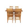 Country Oak 180cm Extending Cross Leg Square Table and 4 Chelsea Timber Seat Chairs - 8 Country Oak 180cm Extending Cross Leg Square Table and 4 Chelsea Timber Seat Chairs - 8