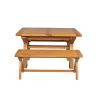 Country Oak 180cm Extending Cross Leg Table and 2 120cm Cross Leg Bench Set - SUMMER SALE - 8