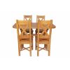 Country Oak 140cm Cross Leg Fixed Oval Table and 4 Grasmere Timber Seat Chairs - 5 Country Oak 140cm Cross Leg Fixed Oval Table and 4 Grasmere Timber Seat Chairs - 5
