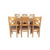 Country Oak 140cm Cross Leg Fixed Oval Table and 6 Windermere Brown Leather Chairs - SUMMER SALE - 4 Country Oak 140cm Cross Leg Fixed Oval Table and 6 Windermere Brown Leather Chairs - SUMMER SALE - 4