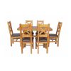 Country Oak 140cm Cross Leg Fixed Oval Table and 6 Windermere Brown Leather Chairs - SUMMER SALE - 5 Country Oak 140cm Cross Leg Fixed Oval Table and 6 Windermere Brown Leather Chairs - SUMMER SALE - 5