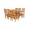 Country Oak 140cm Cross Leg Fixed Oval Table and 6 Windermere Timber Seat Chairs - 3 Country Oak 140cm Cross Leg Fixed Oval Table and 6 Windermere Timber Seat Chairs - 3