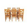 Country Oak 140cm Cross Leg Fixed Oval Table and 6 Windermere Timber Seat Chairs - 4 Country Oak 140cm Cross Leg Fixed Oval Table and 6 Windermere Timber Seat Chairs - 4