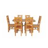 Country Oak 140cm Cross Leg Fixed Oval Table and 6 Windermere Timber Seat Chairs - 5 Country Oak 140cm Cross Leg Fixed Oval Table and 6 Windermere Timber Seat Chairs - 5