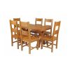 Country Oak 140cm Cross Leg Fixed Oval Table and 6 Chester Timber Seat Chairs - 7 Country Oak 140cm Cross Leg Fixed Oval Table and 6 Chester Timber Seat Chairs - 7
