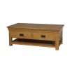 Country Oak Large 4 Drawer Coffee Table With Shelf - SUMMER SALE - 15 Country Oak Large 4 Drawer Coffee Table With Shelf - SUMMER SALE - 15