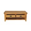 Country Oak Large 4 Drawer Coffee Table With Shelf - SUMMER SALE - 14 Country Oak Large 4 Drawer Coffee Table With Shelf - SUMMER SALE - 14