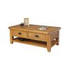 Country Oak Large 4 Drawer Coffee Table With Shelf - SUMMER SALE - 4 Country Oak Large 4 Drawer Coffee Table With Shelf - SUMMER SALE - 4