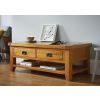 Country Oak Large 4 Drawer Coffee Table With Shelf - SUMMER SALE - 2 Country Oak Large 4 Drawer Coffee Table With Shelf - SUMMER SALE - 2