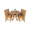 Country Oak 180cm Cross Leg Fixed Oval Table and 8 Grasmere Timber Seat Chairs - 3 Country Oak 180cm Cross Leg Fixed Oval Table and 8 Grasmere Timber Seat Chairs - 3