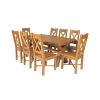 Country Oak 180cm Cross Leg Fixed Oval Table and 8 Grasmere Timber Seat Chairs - 4 Country Oak 180cm Cross Leg Fixed Oval Table and 8 Grasmere Timber Seat Chairs - 4