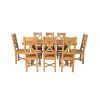 Country Oak 180cm Cross Leg Fixed Oval Table and 8 Grasmere Timber Seat Chairs - 5 Country Oak 180cm Cross Leg Fixed Oval Table and 8 Grasmere Timber Seat Chairs - 5