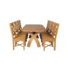 Country Oak 180cm Cross Leg Fixed Oval Table and 8 Grasmere Timber Seat Chairs - 6 Country Oak 180cm Cross Leg Fixed Oval Table and 8 Grasmere Timber Seat Chairs - 6