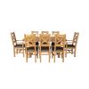 Country Oak 180cm Cross Leg Fixed Oval Table and 8 Windermere Brown Leather Chairs - 5 Country Oak 180cm Cross Leg Fixed Oval Table and 8 Windermere Brown Leather Chairs - 5