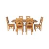 Country Oak 180cm Cross Leg Fixed Oval Table and 6 Windermere Timber Seat Chairs - 4 Country Oak 180cm Cross Leg Fixed Oval Table and 6 Windermere Timber Seat Chairs - 4