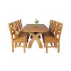 Country Oak 180cm Cross Leg Fixed Oval Table and 8 Windermere Timber Seat Chairs - 3 Country Oak 180cm Cross Leg Fixed Oval Table and 8 Windermere Timber Seat Chairs - 3