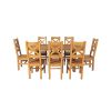 Country Oak 180cm Cross Leg Fixed Oval Table and 8 Windermere Timber Seat Chairs - 4 Country Oak 180cm Cross Leg Fixed Oval Table and 8 Windermere Timber Seat Chairs - 4