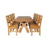Country Oak 180cm Cross Leg Fixed Oval Table and 8 Windermere Timber Seat Chairs - 6 Country Oak 180cm Cross Leg Fixed Oval Table and 8 Windermere Timber Seat Chairs - 6