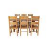Country Oak 180cm Cross Leg Fixed Oval Table and 6 Chester Timber Seat Chairs - 5 Country Oak 180cm Cross Leg Fixed Oval Table and 6 Chester Timber Seat Chairs - 5