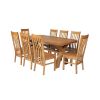 Country Oak 180cm Cross Leg Fixed Oval Table and 8 Chelsea Timber Seat Chairs - 4 Country Oak 180cm Cross Leg Fixed Oval Table and 8 Chelsea Timber Seat Chairs - 4