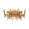 Country Oak 180cm Cross Leg Fixed Oval Table and 8 Chelsea Timber Seat Chairs - 5 Country Oak 180cm Cross Leg Fixed Oval Table and 8 Chelsea Timber Seat Chairs - 5