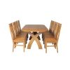 Country Oak 180cm Cross Leg Fixed Oval Table and 8 Chelsea Timber Seat Chairs - 6 Country Oak 180cm Cross Leg Fixed Oval Table and 8 Chelsea Timber Seat Chairs - 6