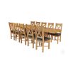 Country Oak 280cm Extending Cross Leg Oval Table and 10 Grasmere Brown Leather Chairs - 3
