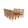 Country Oak 280cm Extending Cross Leg Oval Table and 8 Grasmere Timber Seat Chairs - 2 Country Oak 280cm Extending Cross Leg Oval Table and 8 Grasmere Timber Seat Chairs - 2